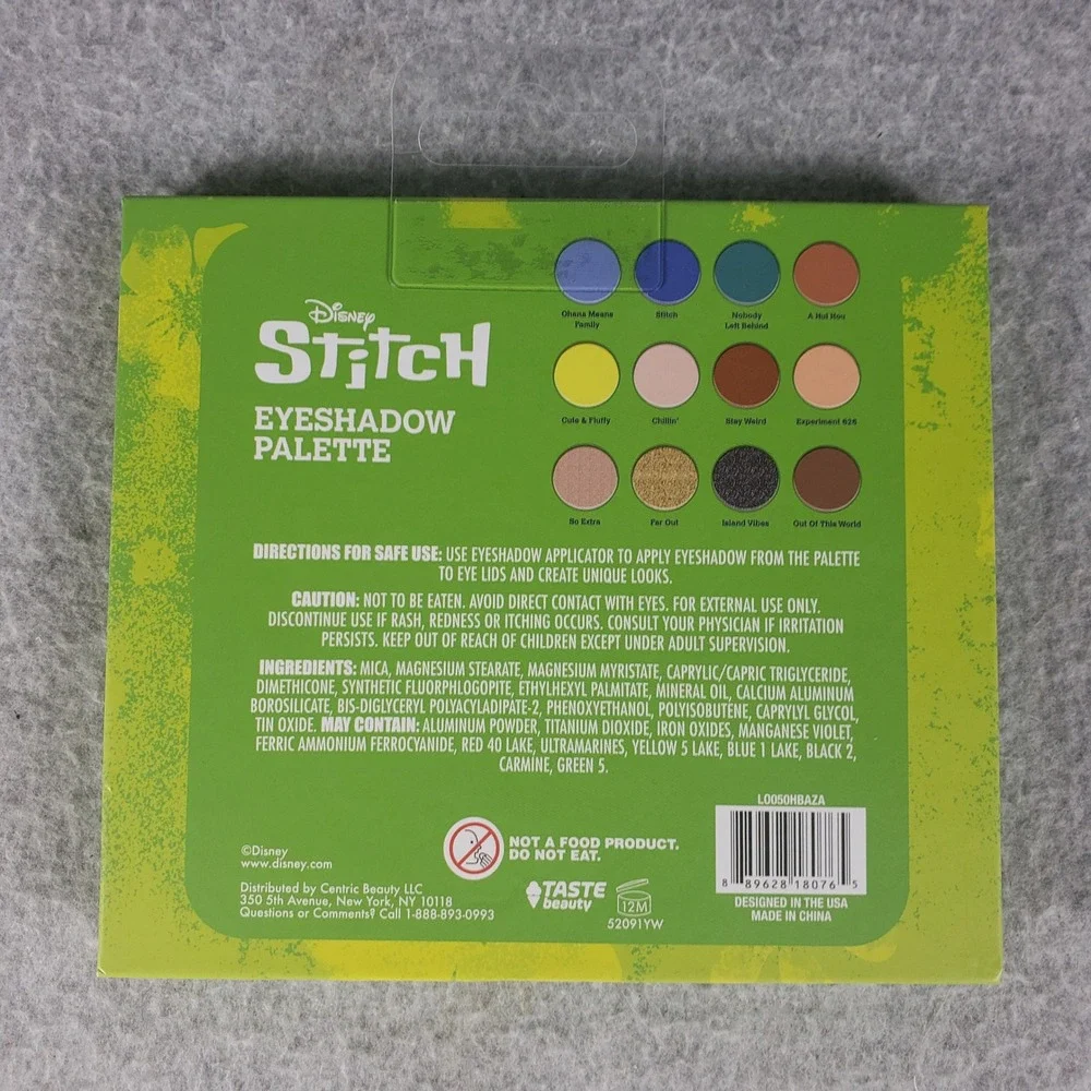 Disney Stitch Makeup Set Taste Beauty Eyeshadow Palette &‎ 2pc Molded Lip Balms